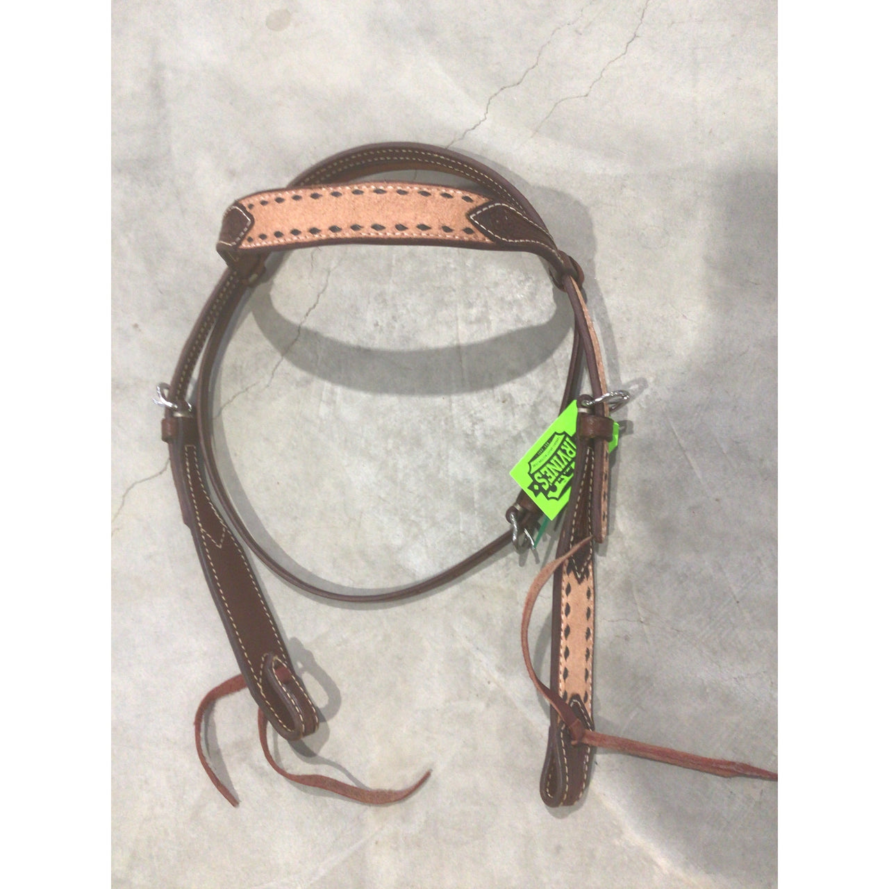 Irvine's Browbans Headstall R/O w/Floral & Choclate Buck Stitch