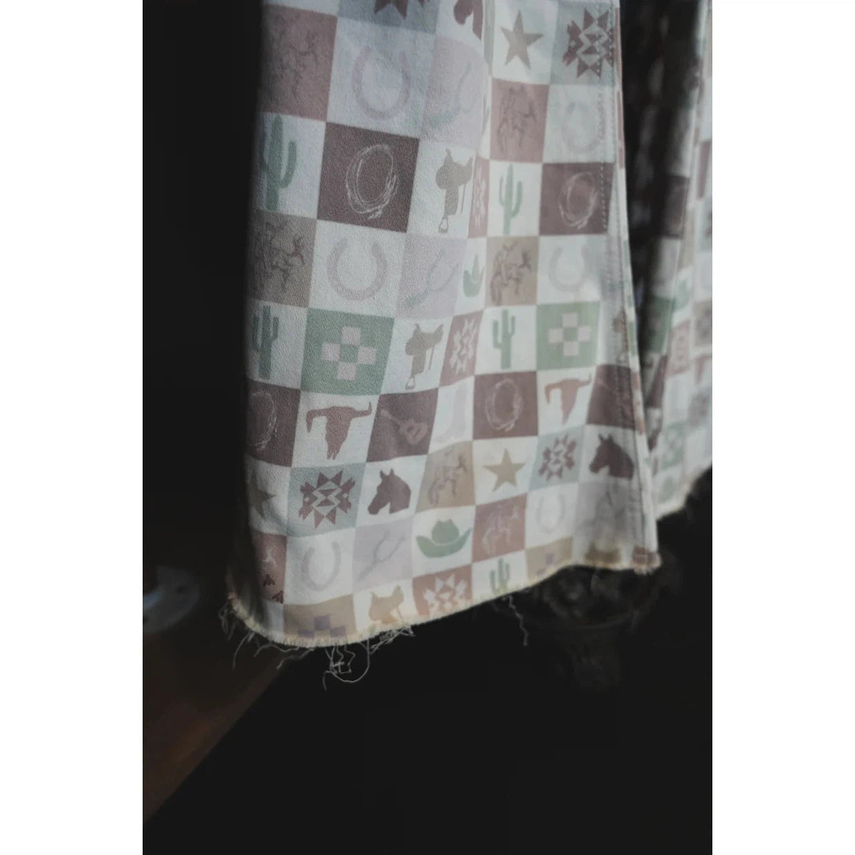 2 Fly Women's Western Flare Jeans - Checkered Multi