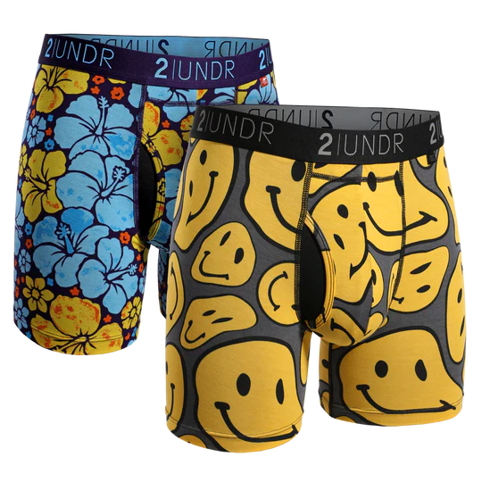 2UNDR Men's 2-Pack Swing Shift Boxer Briefs - Patterned