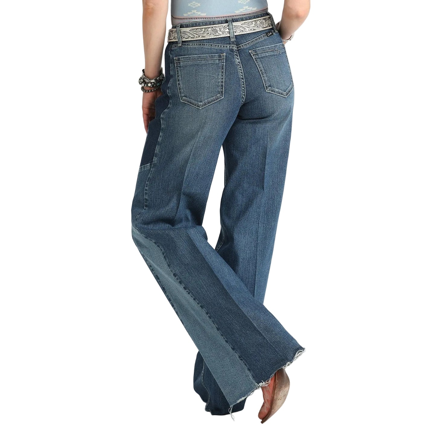 Cinch Women's High Rise Wide Leg Jeans - Medium Stone