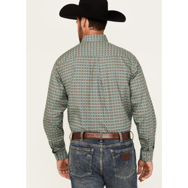 Cinch Men's Long Sleeve Plaid Button Down Western Shirt-Green