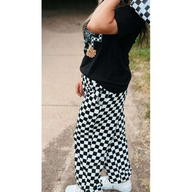 Sterling Kreek Round the Track Joggers- Black/White