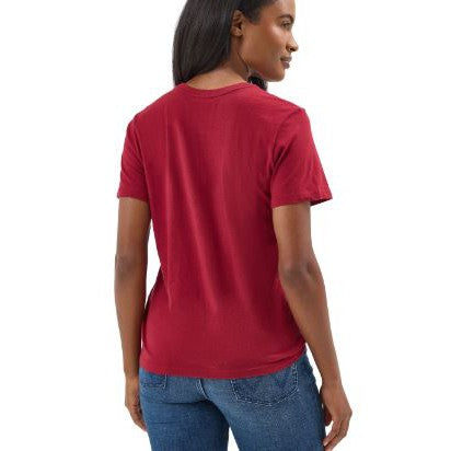 Wrangler Women's Year Round Logo Biking Graphic Tee Shirt- Red