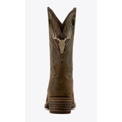 Ariat Men's Hybrid Roughstock Antler Cowboy Boot- Taupe