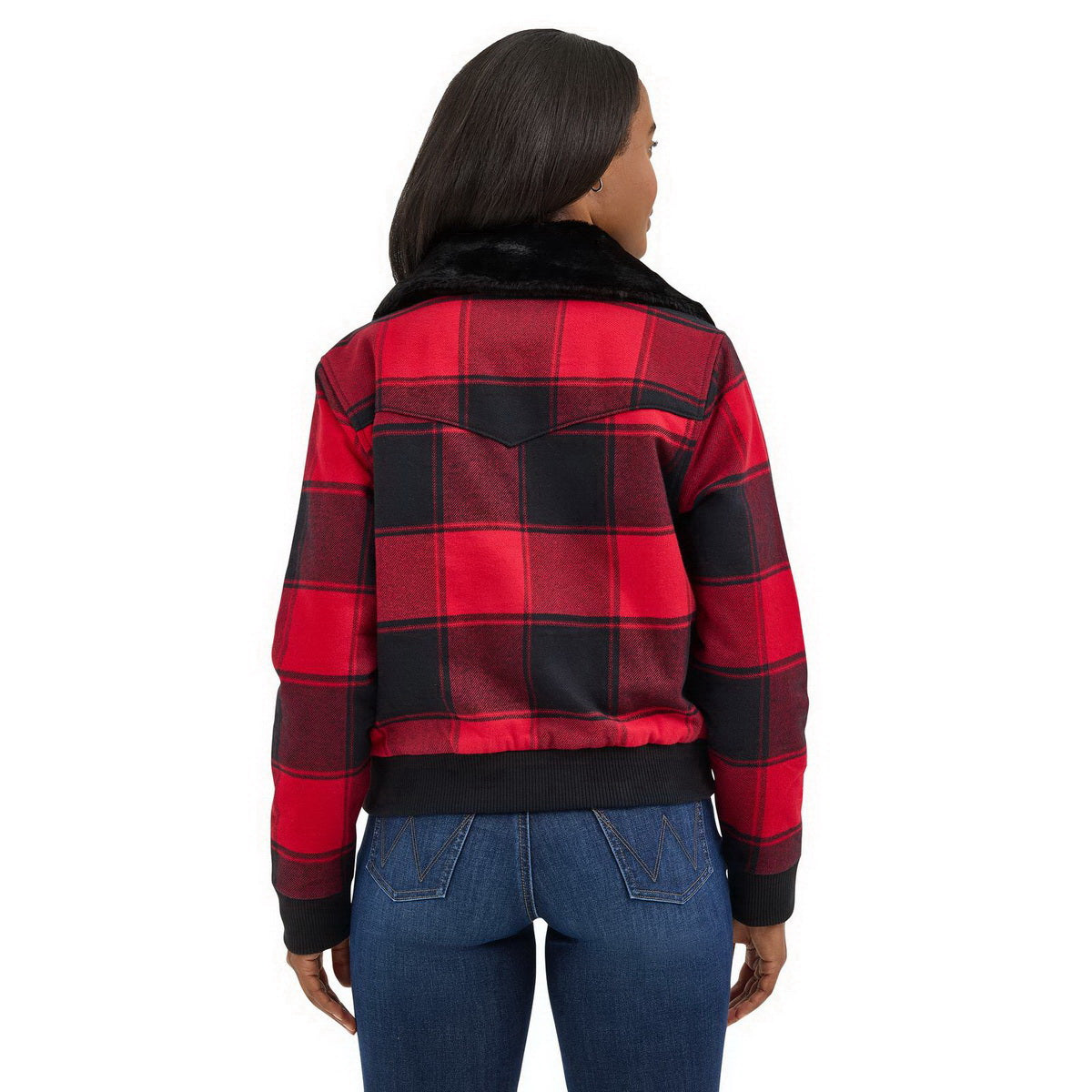 Wrangler Women's Retro Lined Bomber Jacket- Red