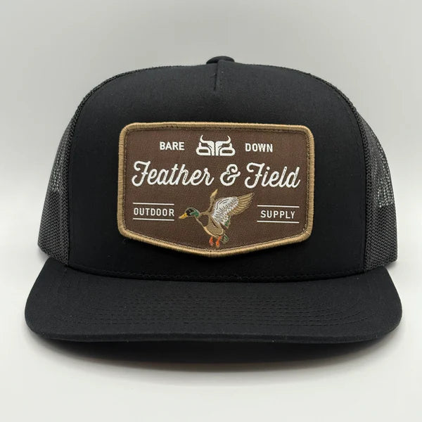 Baredown Brand Flat Feather & Field- Black