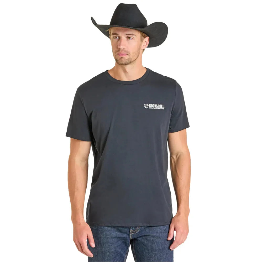 Rock & Roll Men's Short Sleeve Graphic Tee Shirt- Black