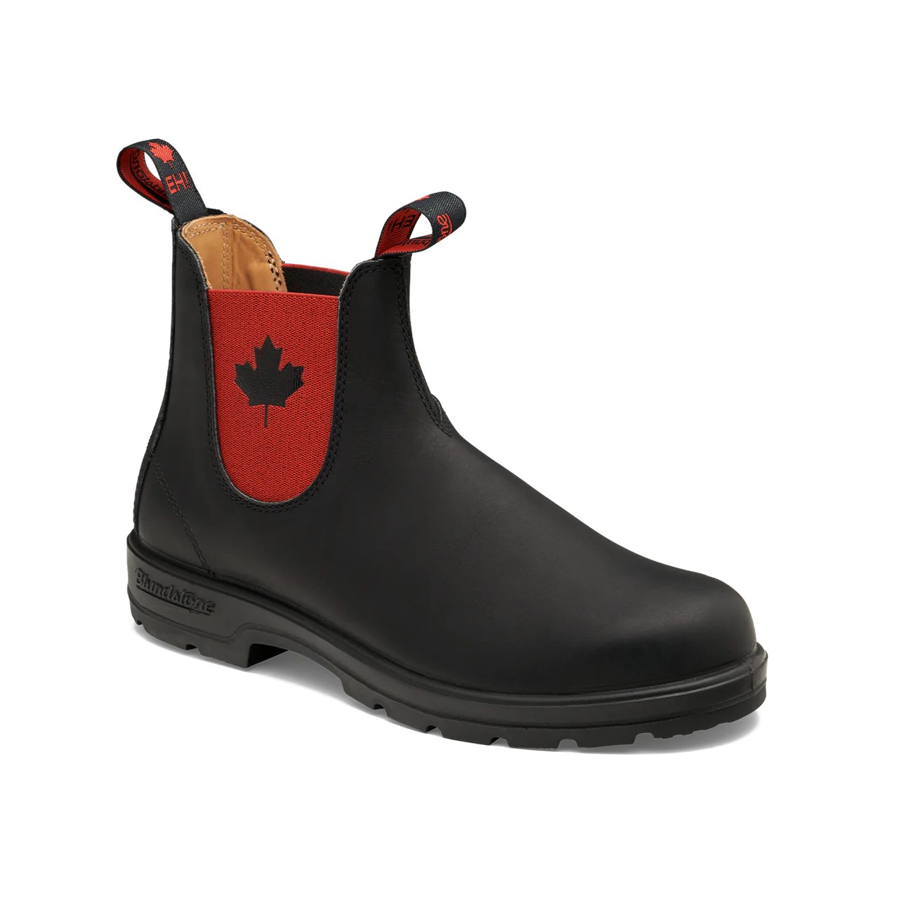Blundstone Unisex #1474 Classic Boots - Black w/Red Elastic & Canada Leaf