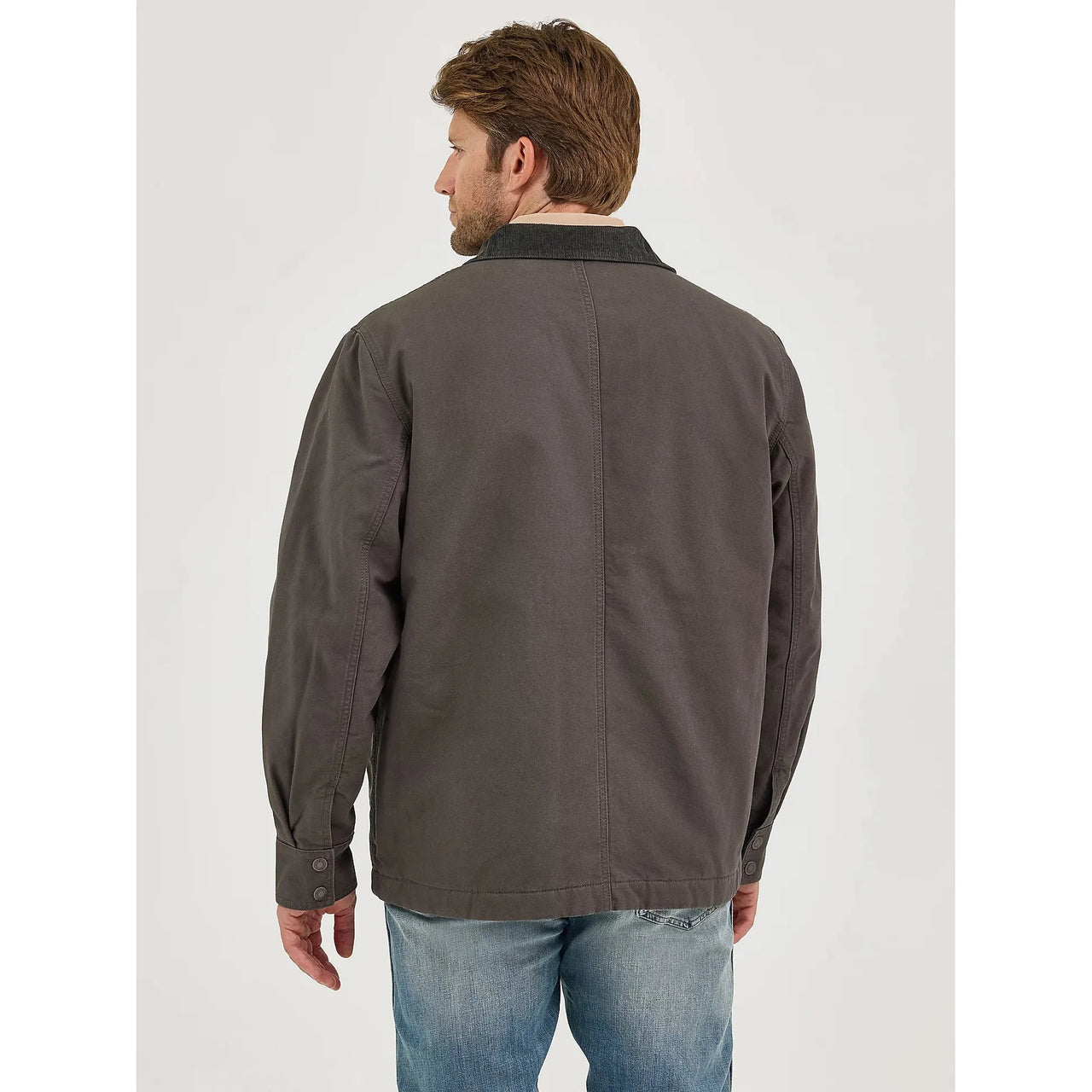 Wrangler Men's Hidden Zip Front Barn Coat- Raven