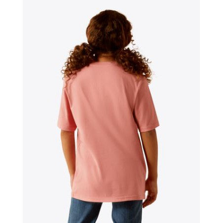 Ariat Girl's Short Sleeve Farm Scene Tee Shirt- Dusty Rose