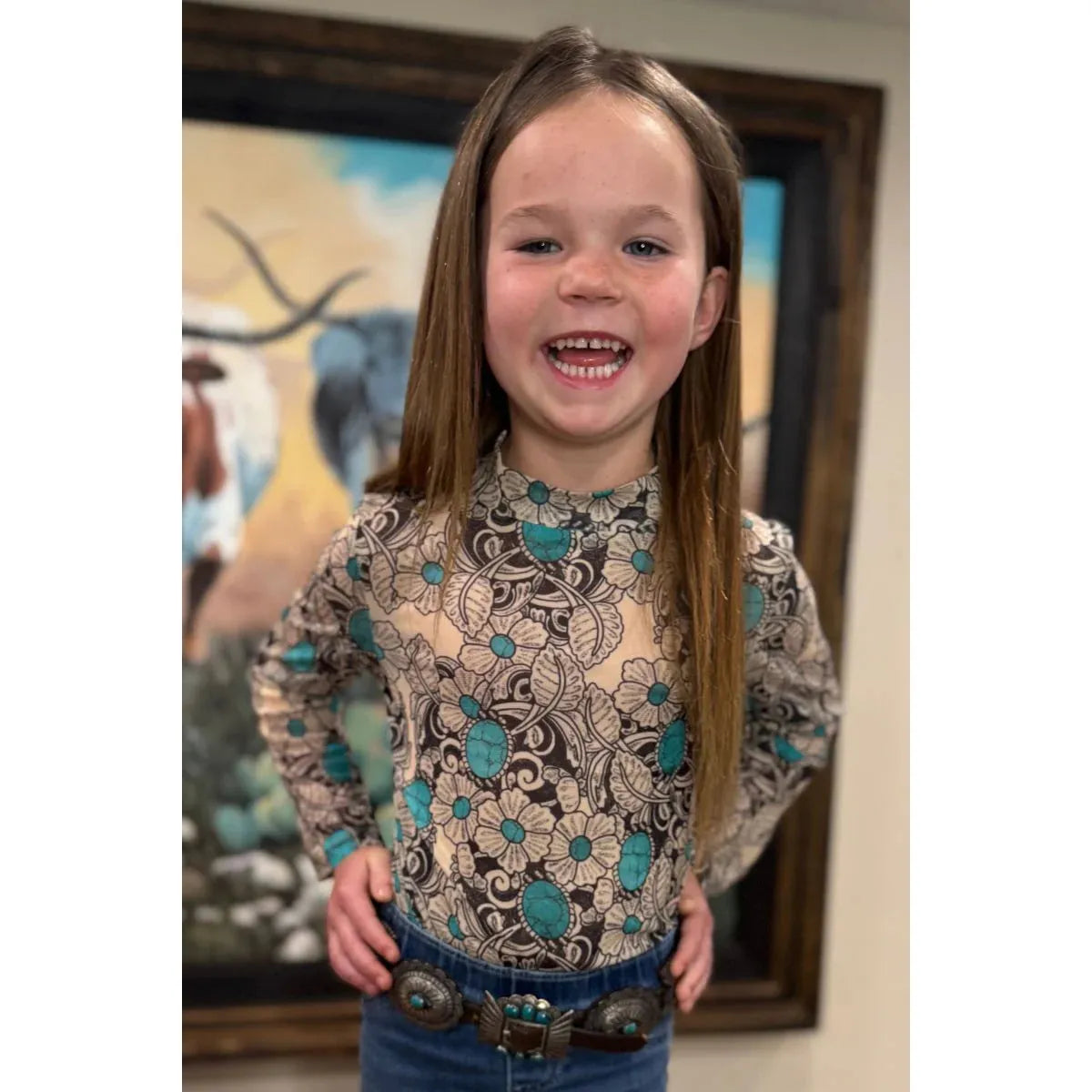 Sterling Kreek Girl's Long Sleeve Tattoos on This Town Mesh Shirt-