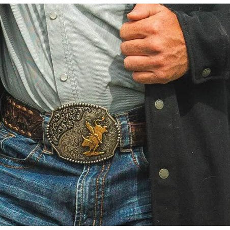 Montana Silversmiths Cowboy Up Bullrider Buckle