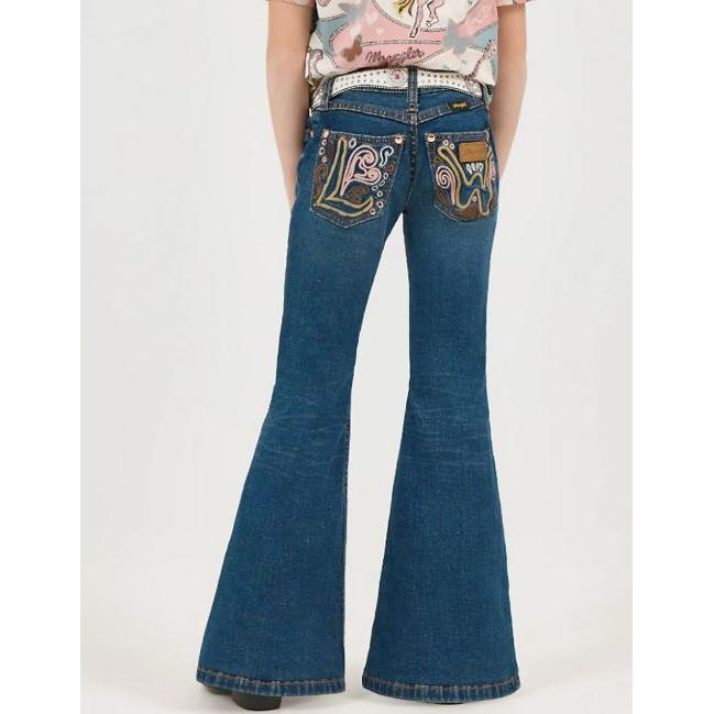 Wrangler Girl's Lainey Wilson Embroidered Bell Bottoms- Boho Wash