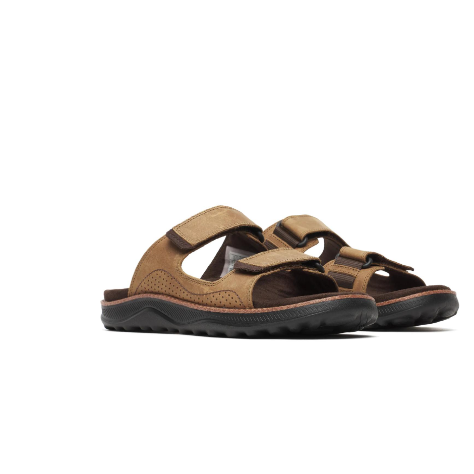 Merrell Men's Cove Leather Slide Sandal- Coffee