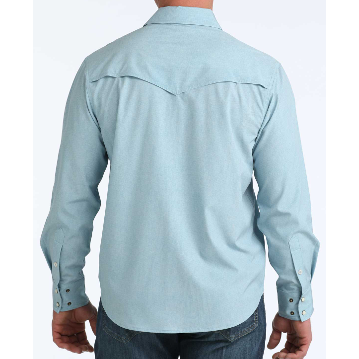 Cinch Men's Long Sleeve Camp Shirt- Light Blue