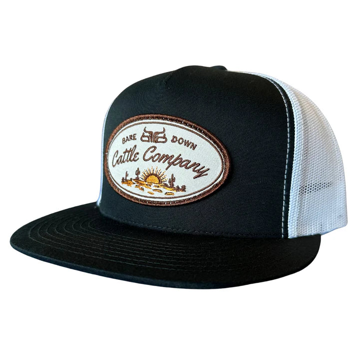 Baredown Brand Ball Cap Cattle Co-B&W