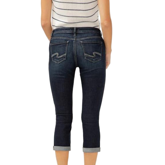 Silver Women's Elyse Mid Rise Capris - Indigo