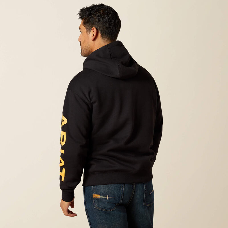 Ariat Men's Rebar Lightweight Logo Hoodie- Black