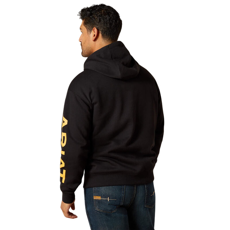 Ariat Men's Rebar Lightweight Logo Hoodie - Black