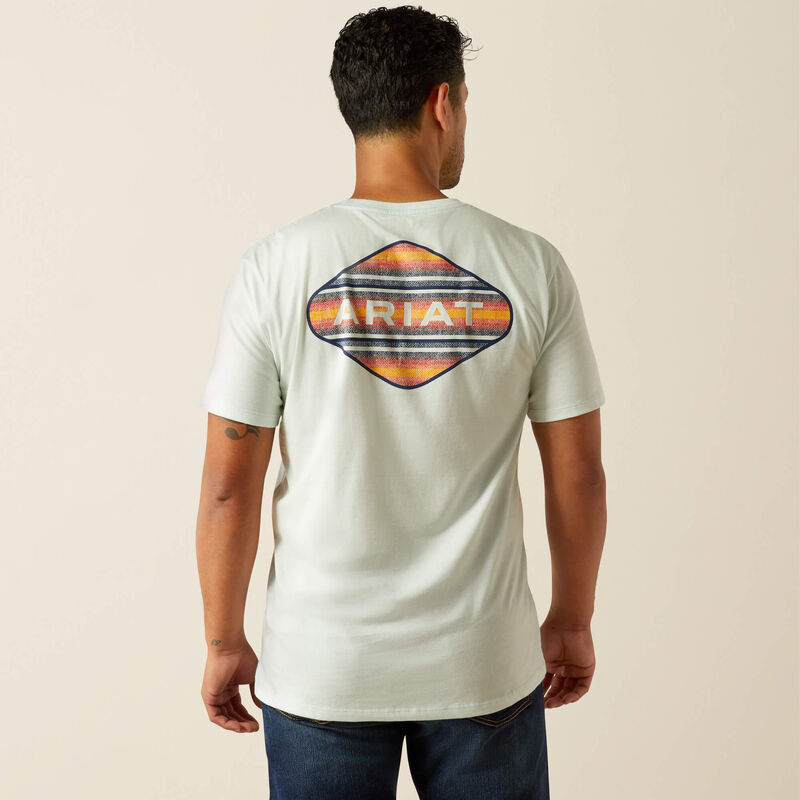 Ariat Men's Short Sleeve Sunrise Bar Hex Tee Shirt- Glacier