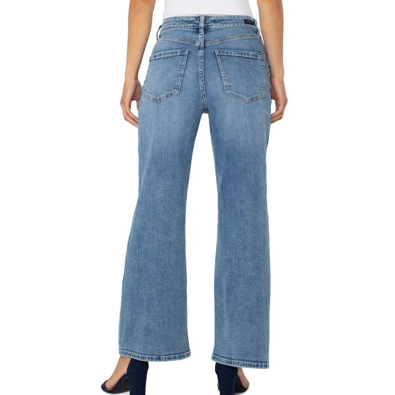 Liverpool Women's Midrise  Stride Wide Leg Jean- Carbon Canyon