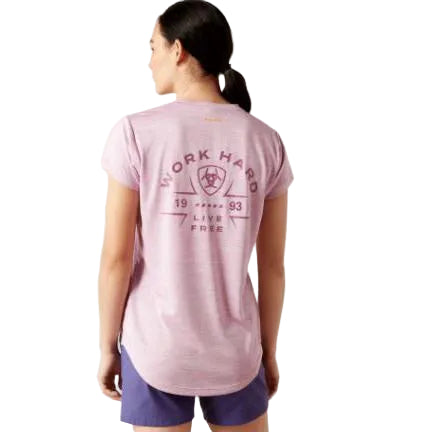 Womens Rebar Evolution Work Hard V-Neck Short Sleeve Tee Shirt - Multiple Colors