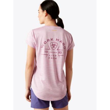 Womens Rebar Evolution Work Hard V-Neck Short Sleeve Tee Shirt- Multiple Colors
