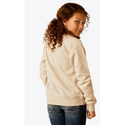 Ariat Girl's Long Sleeve Original Sweatshirt- Oatmeal Heather