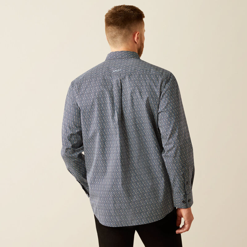 Ariat Men's Long Sleeve Colson Classic Fit Shirt- Navy