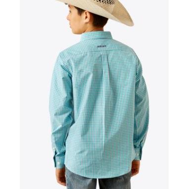 Ariat Boy's Pro Series Wilmer Classic Fit  Long Sleeve Shirt- Light Blue