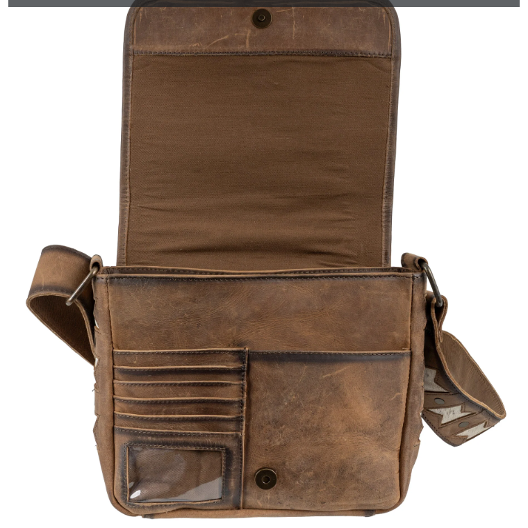 STS Roswell Cowhide Della Crossbody Purse- Brown