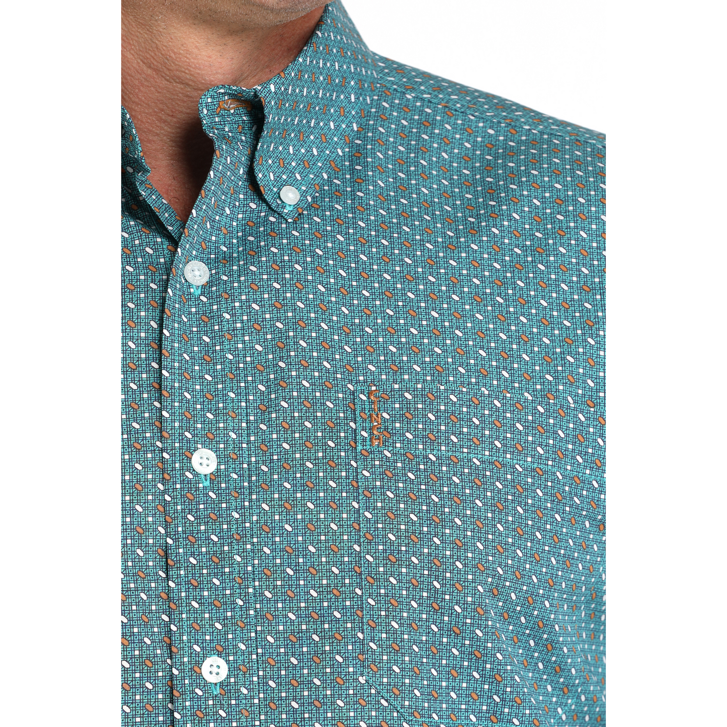 Cinch Men's Long Sleeve Print Shirt- Turquoise