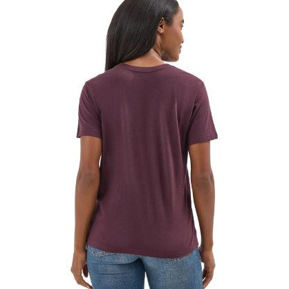 Wrangler Women's Short Sleeve Year Round Rope Logo- Brown