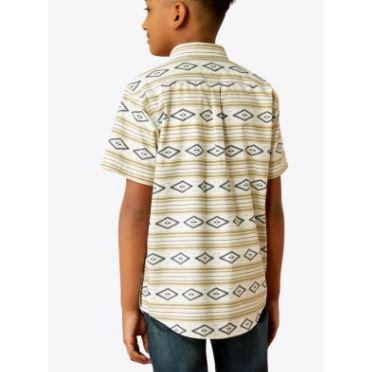 Ariat Boy's Christopher Classic Fit Short Sleeve Shirt -Mint
