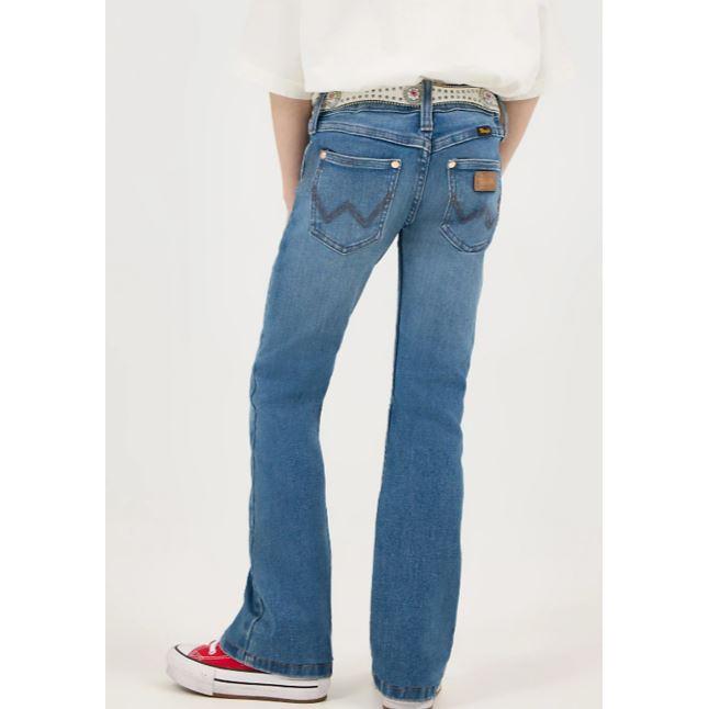 Wrangler Girl's Lainey Wilson High Rise Boot Huggers- Wrangler Blue Wash