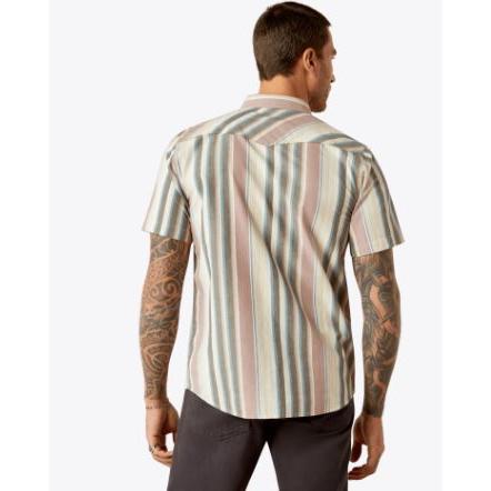 Ariat Men's Hughie Short Sleeve Retro Fit Shirt- Grey