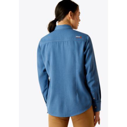 Ariat Women's FR Air Inherent Long Sleeve Work Shirt- Medium Blue