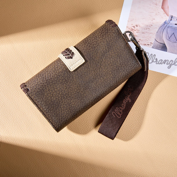 Wrangler Western Buckle RFID Wallet - Coffee