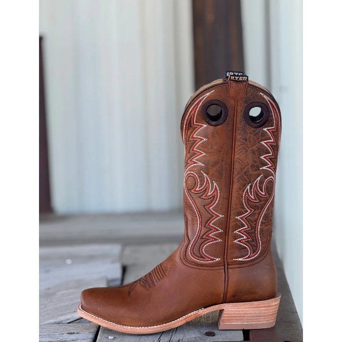 Hyer Men's McCune Cowhide Cowboy Boot- Brown