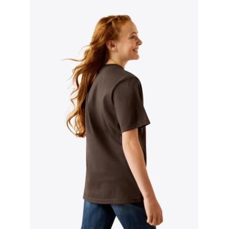 Ariat Girl's Short Sleeve Yee Haw Twist Tee Shirt- Vintage Black