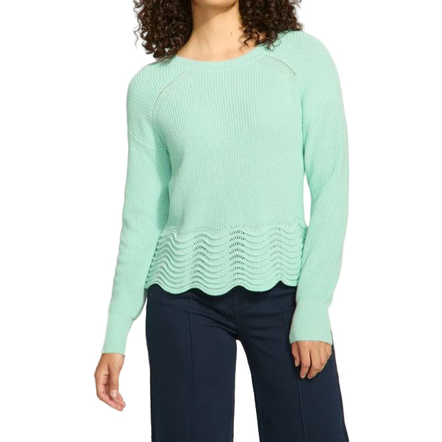 FDJ Women's Long Sleeve Scalloped Hem Sweater - Assorted Colours