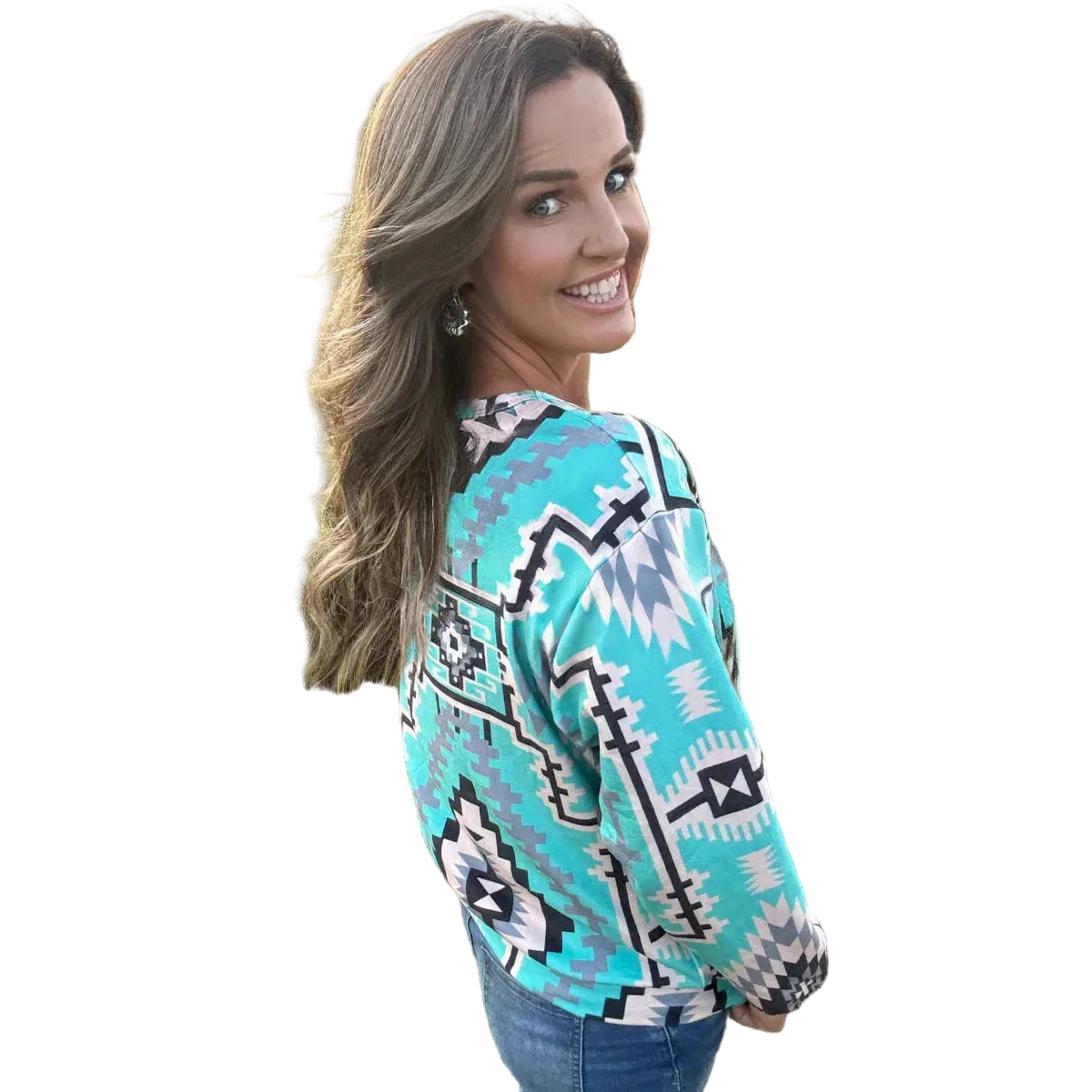Sterling Kreek Women's Long Sleeve Blue Ridge Shirt- Turquoise - Irvine Tack & Western Wear
