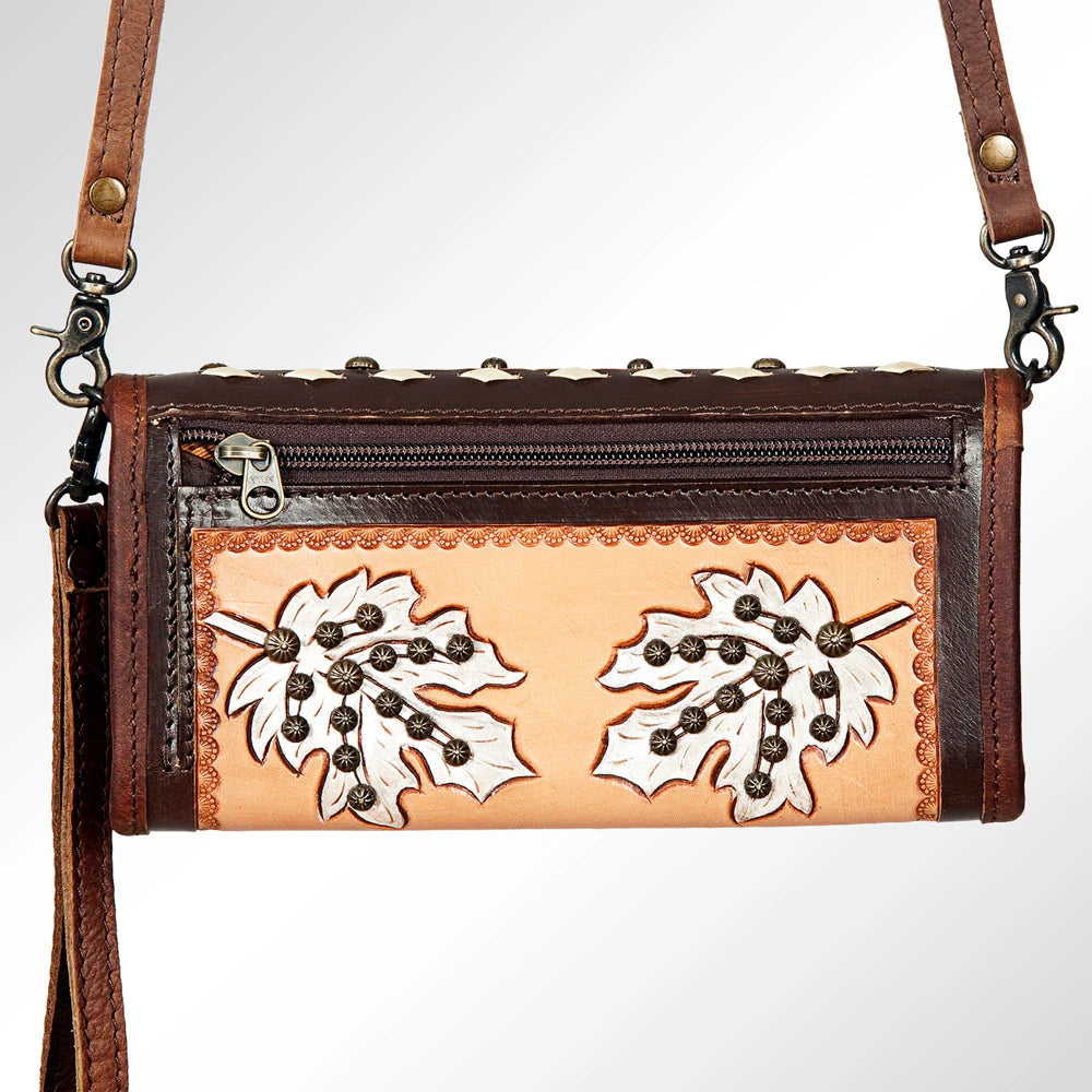 American Darling Tooled Leather Floral Clutch Wallet