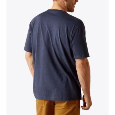 Ariat Men's Rebar Cotton Strong Standard Short Sleeve Tee Shirt-Navy Heather