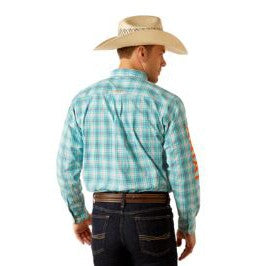 Ariat Men's Team Vincent Classic Fit Long Sleeve Shirt- Turquoise