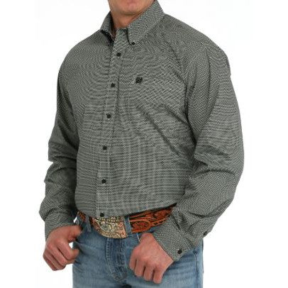 Cinch Men's Long Sleeve Print Shirt-Lime