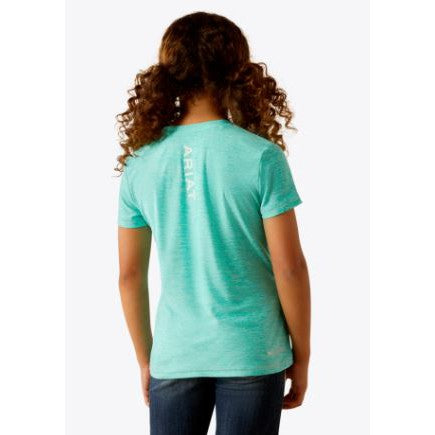 Ariat Girl's Short Sleeve Tee Shirt-Turquoise