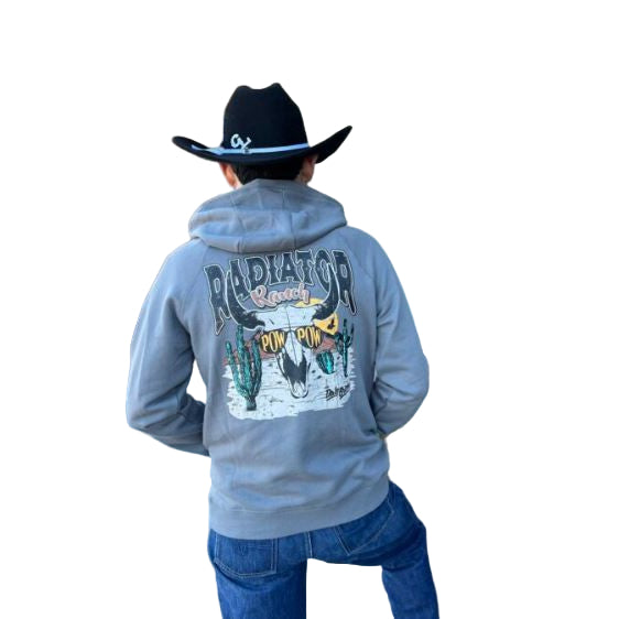 Rock & Roll Unisex Long Sleeve Dale Graphic Skull Hoodie-Dark Grey