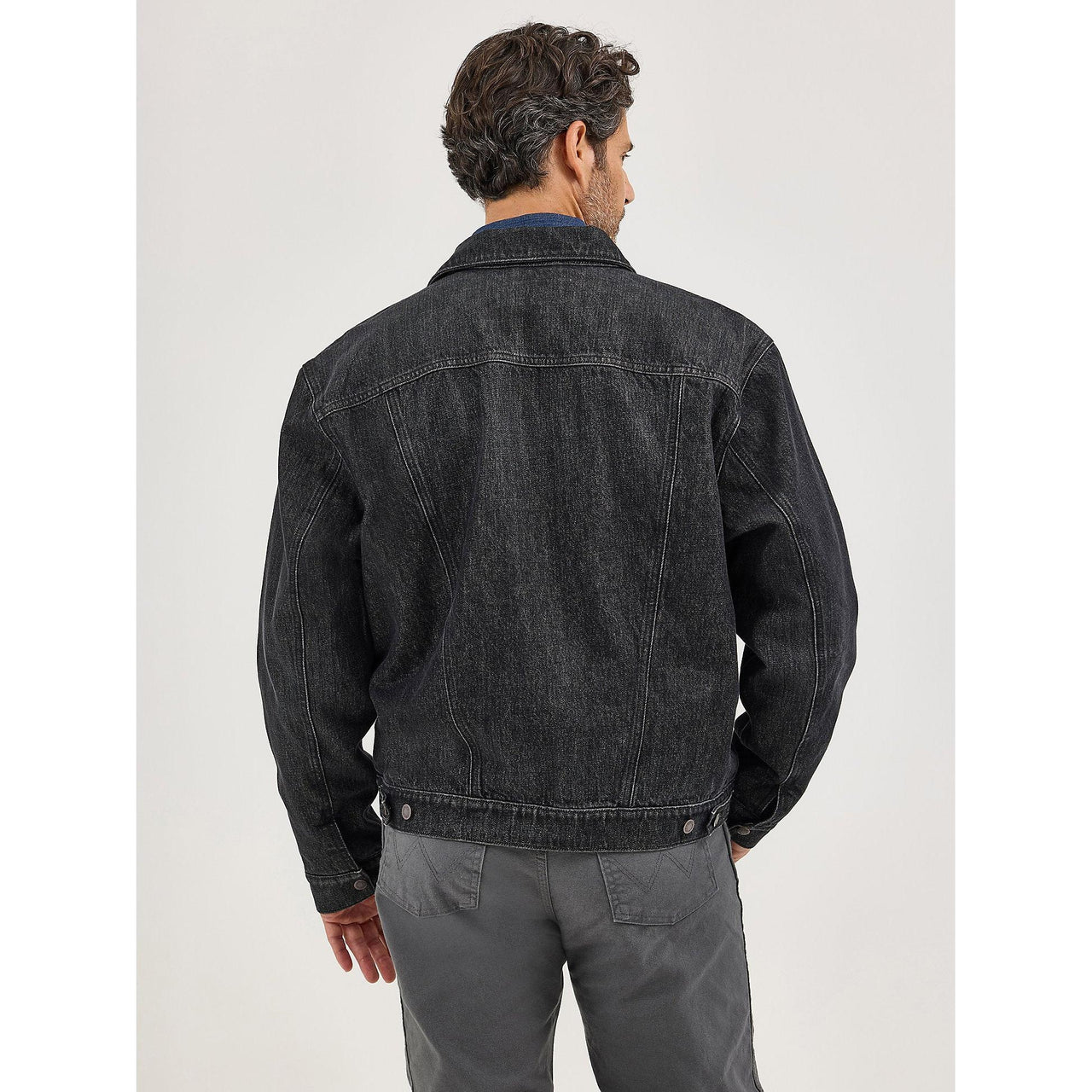 Wrangler Men's Flannel Lined Western Jacket- Washed Black