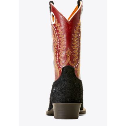 Ariat Youth Derby Monroe Cutter Toe Western Boot- Black Roughout